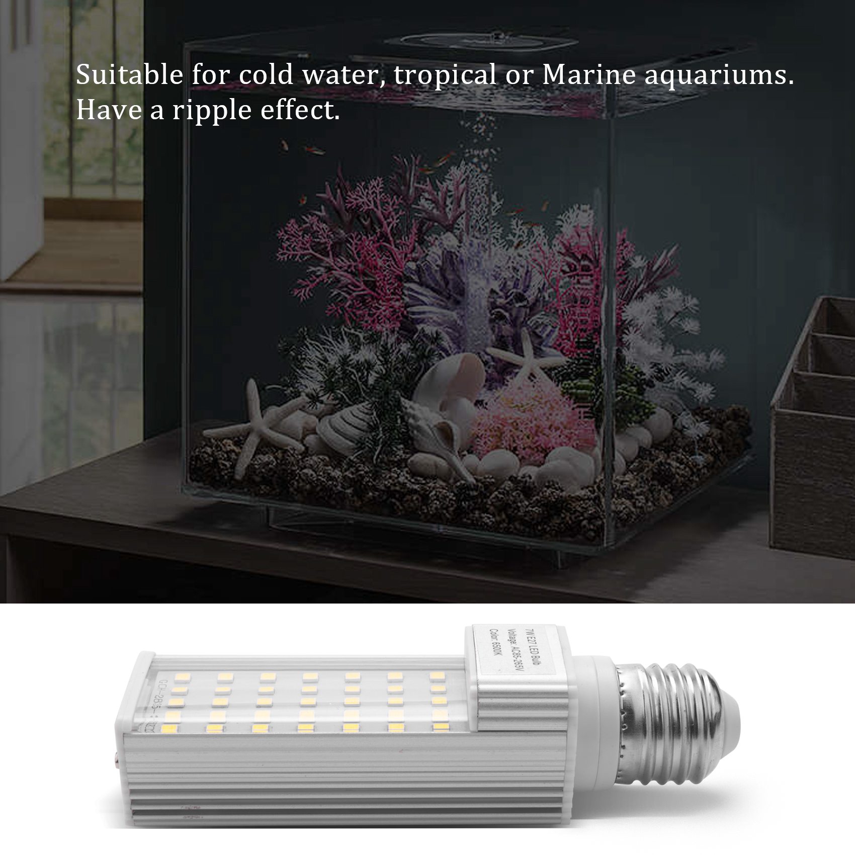 Led Planted Tank Light - A56P-Fishpod White Plant Aquarium 7W Grow
