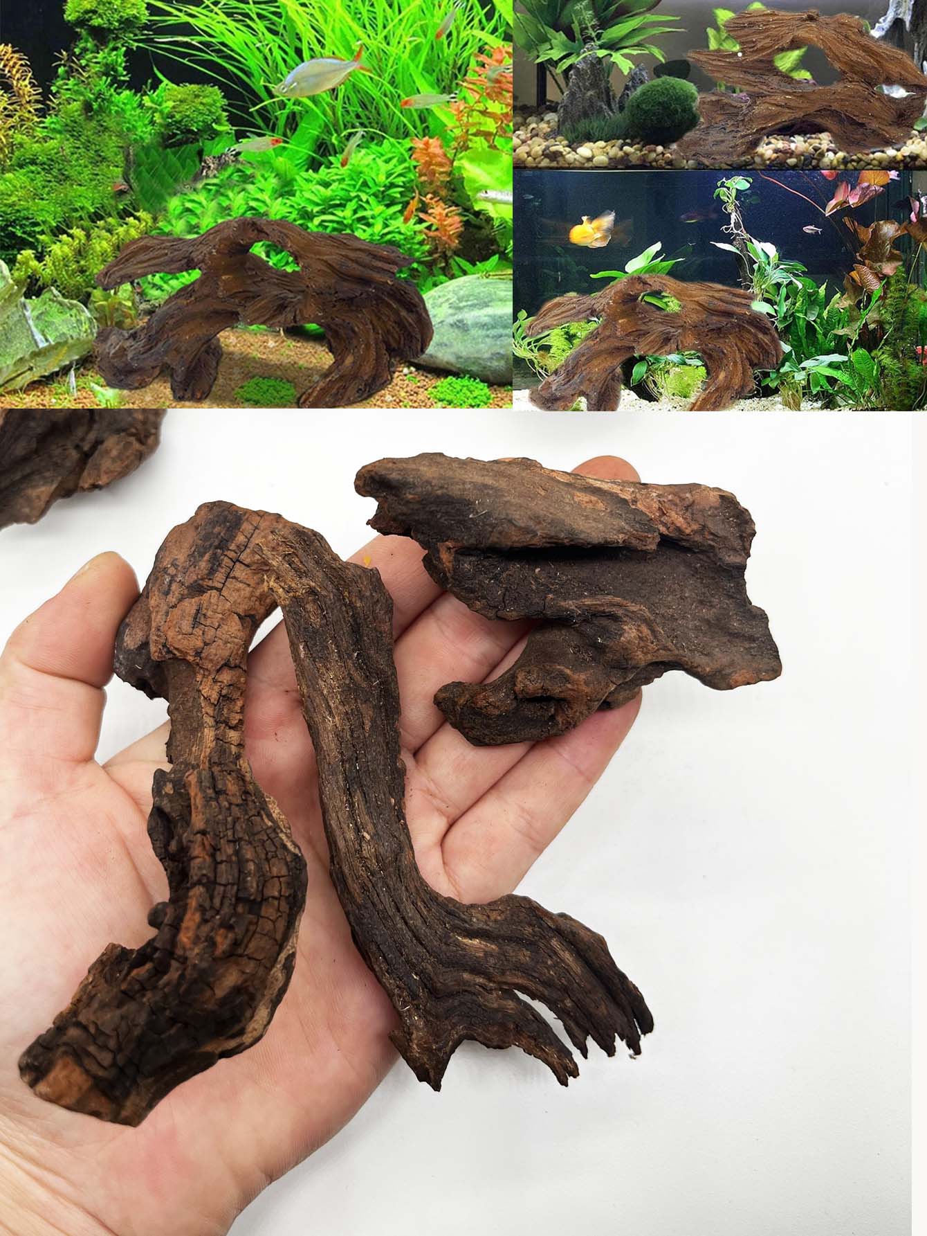 3PCS ﻿Natural-Look Driftwood S - Aquarium Planted Wood ulasan dan harga