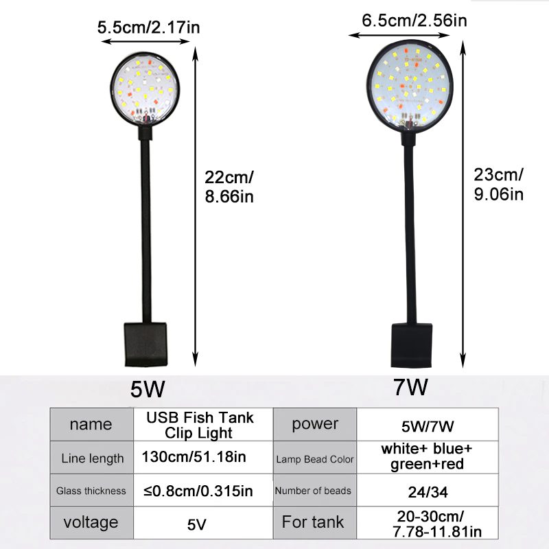 USB Aquarium LED Lamp Fish Tan - Led Planted Tank Light ulasan dan harga