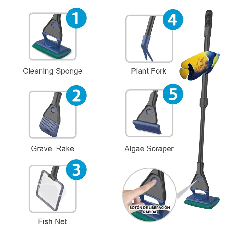 5 in 1 aquarium cleaning kit – - Planted Aquarium Cleaning Kit ulasan dan harga