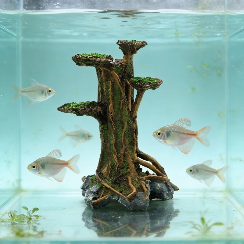 Artificial Moss Tree Driftwood - Aquarium Planted Wood ulasan dan harga