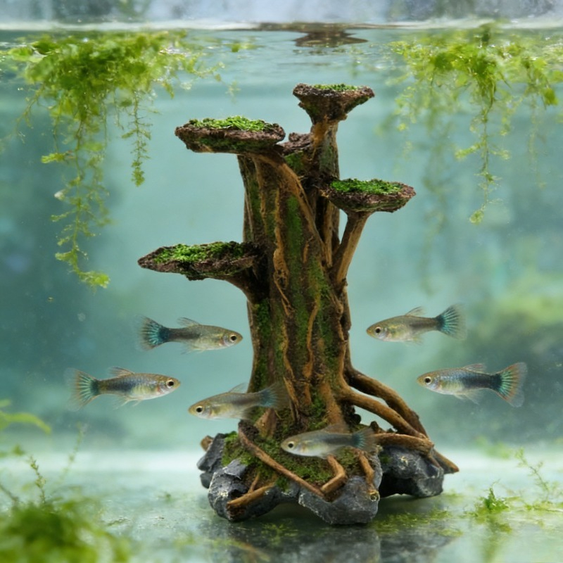 Artificial Moss Tree Driftwood - Aquarium Planted Wood ulasan dan harga